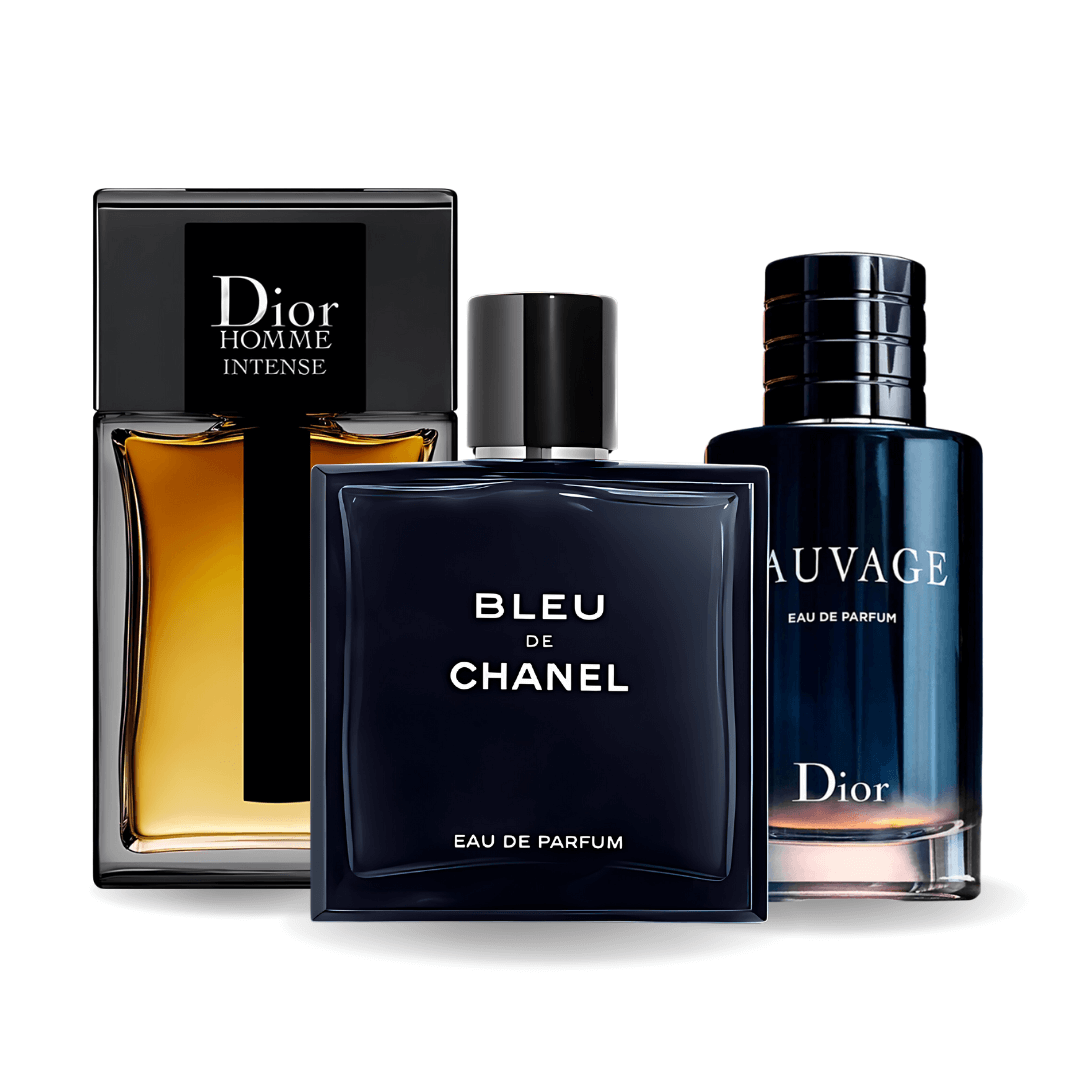 Obsahuje: Sauvage Dior, Bleu de Chanel a Dior Homme Intense