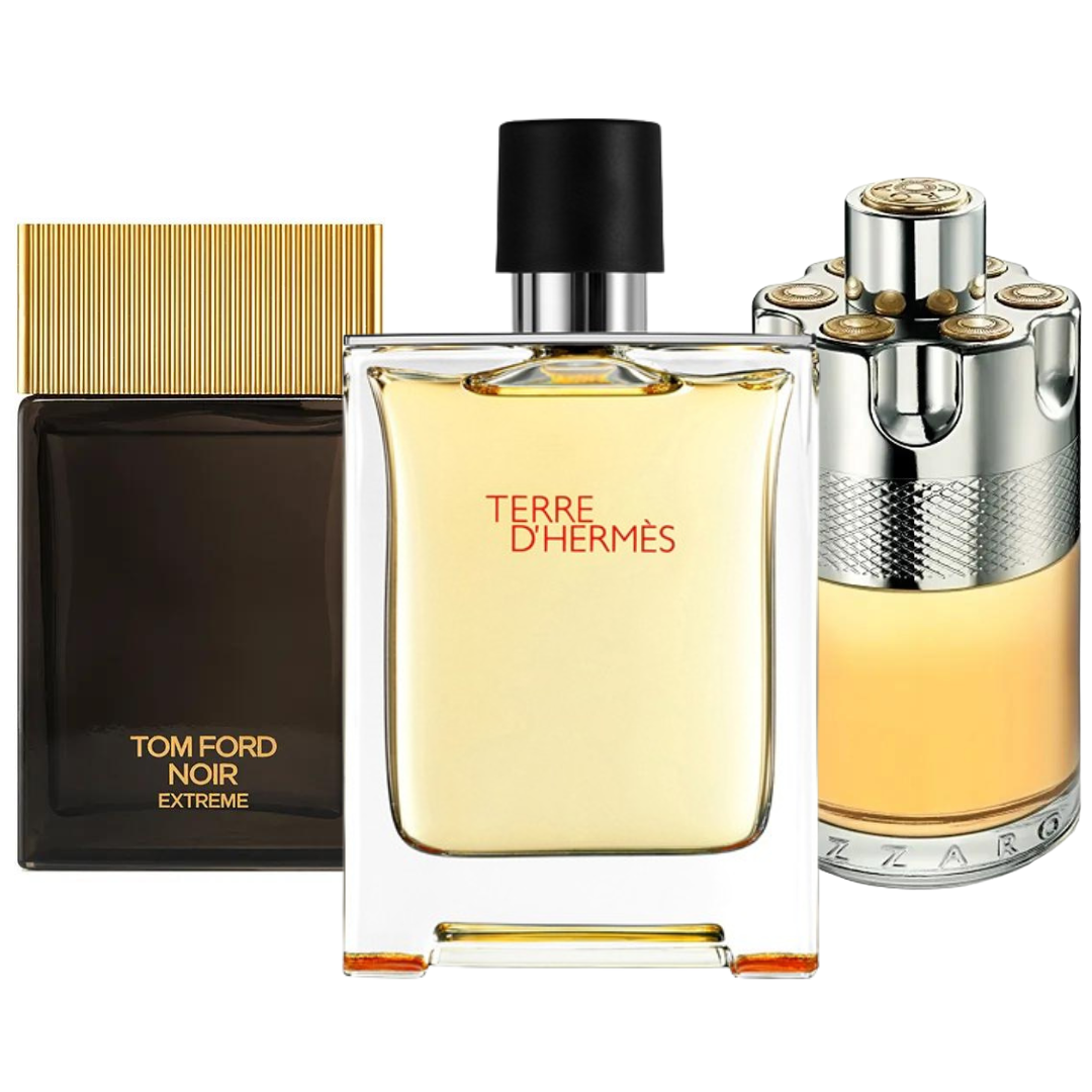 Obsahuje: Terre d’Hermès, Azzaro Wanted a Tom Ford Noir Extreme