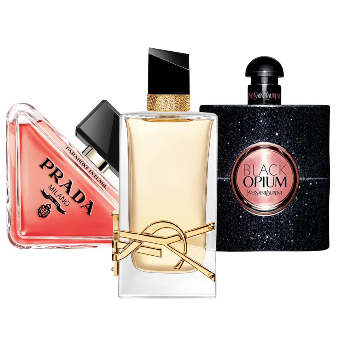 Obsahuje: Prada Paradox, Black Opium Yves Saint Laurent, Libre